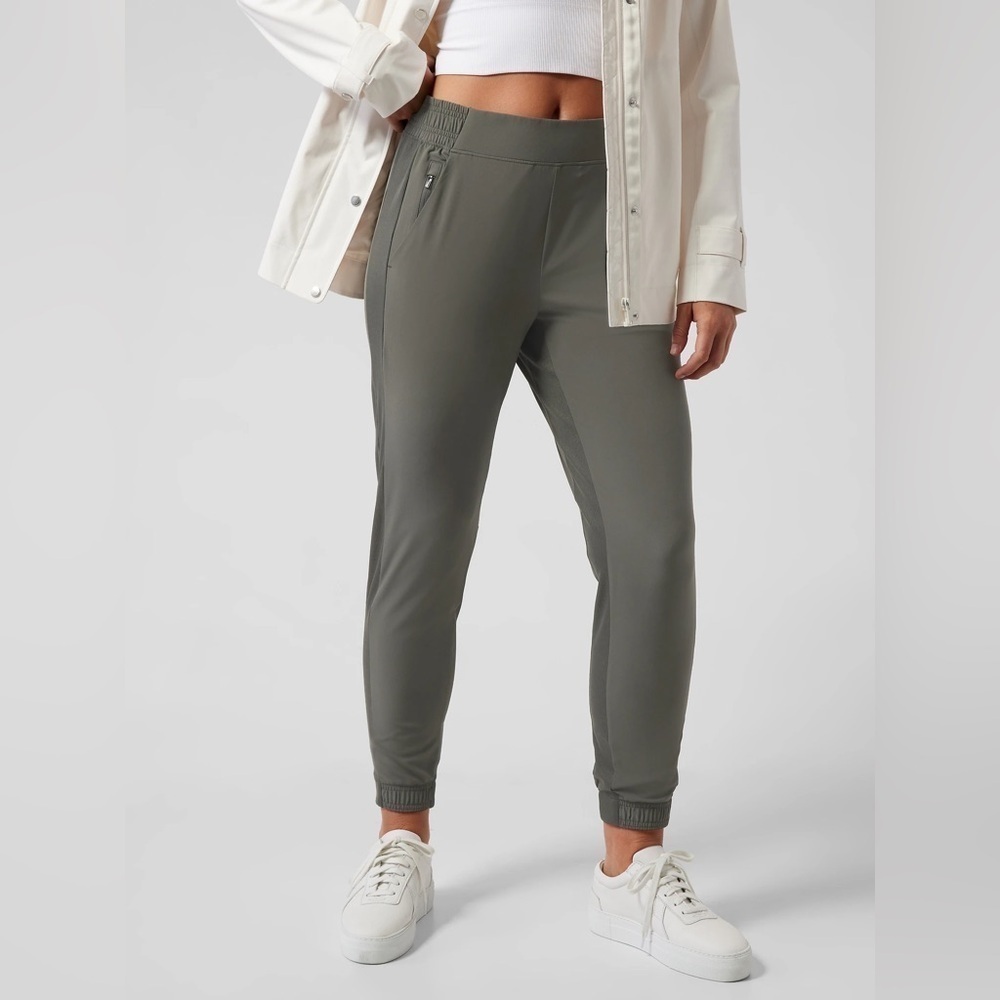 Athleta Brooklyn Legacy Mid Rise Jogger, Mountain Olive, Size 6
